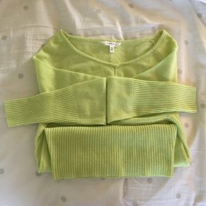 Athleta Lime-green Cashmere Sweater